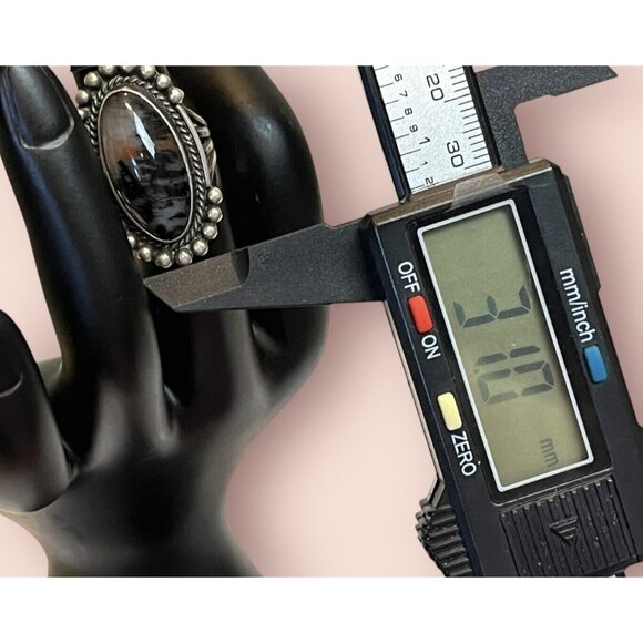 *Sunset In Forest* VTG Native American Sterling Silver Picture Agate Ring 3.25 - Picture 9 of 10